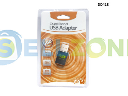 Ασύρματος μίνι USB προσαρμογέας WiFi για ταχύτητα σύνδεσης στο διαδίκτυο έως και 600Mbps - DD418